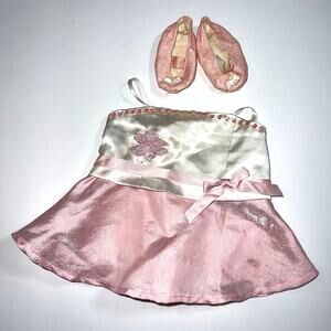 Build A Bear Workshop Dress Pink White Sequin Beaded
